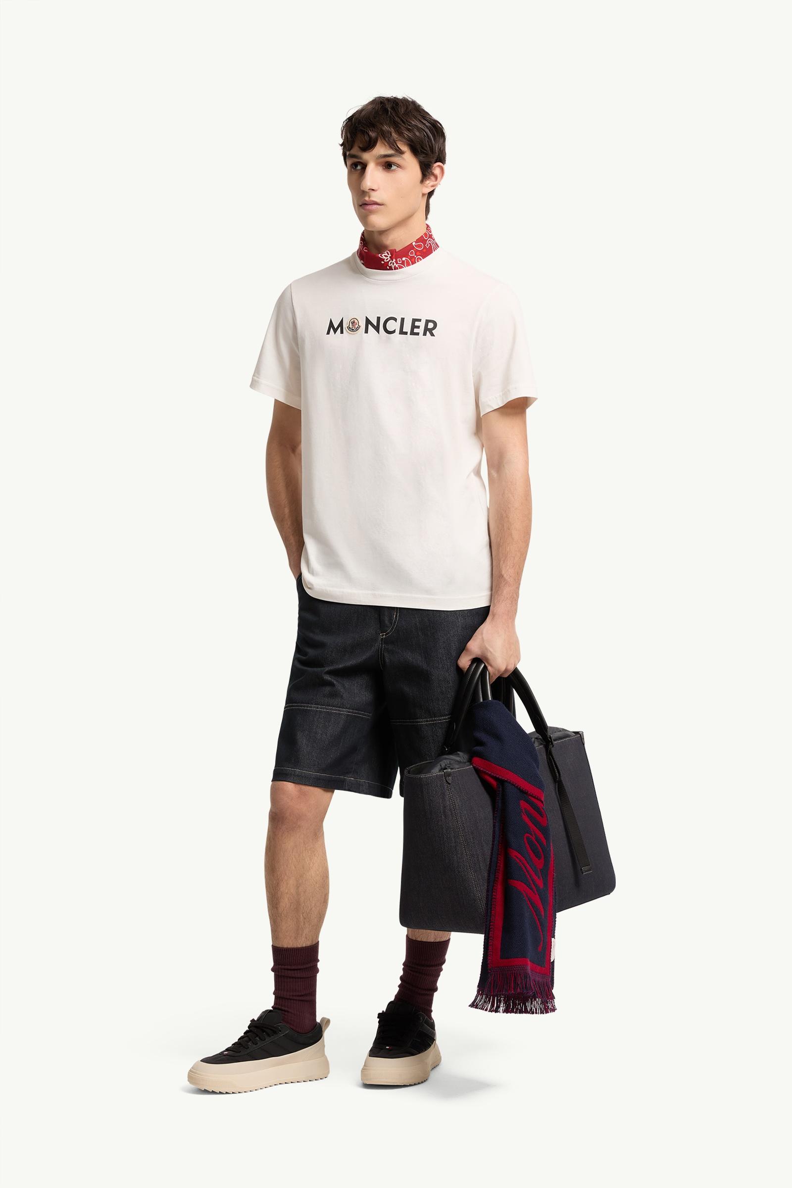 Moncler Logo Cotton T-Shirt White White