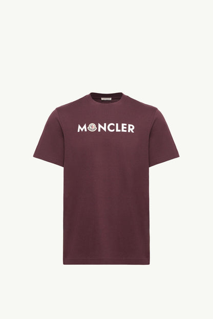Moncler Logo Cotton T-Shirt Burgundy Burgundy