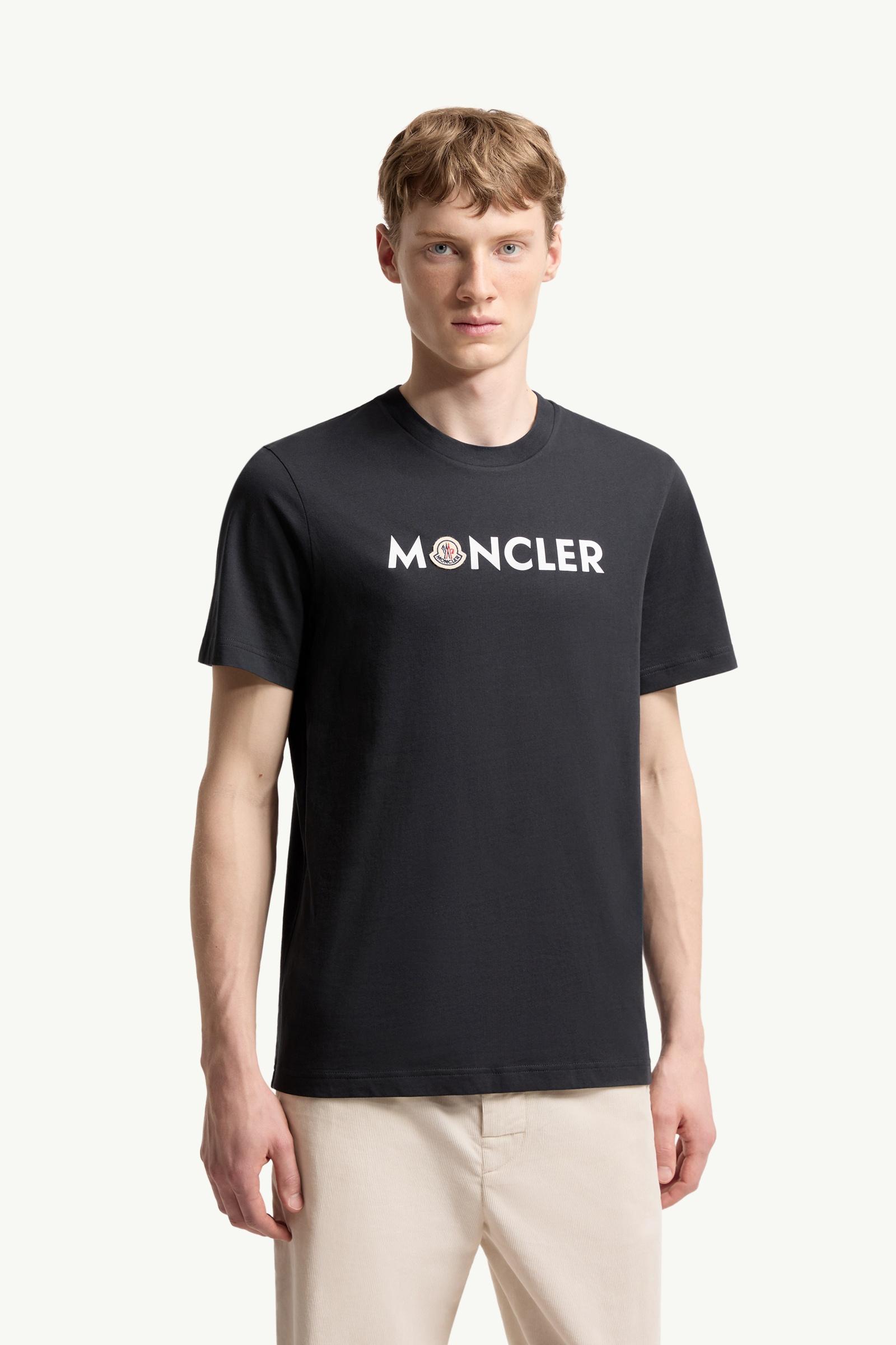 Moncler Logo Cotton T-Shirt Dark Blue Dark Blue