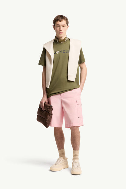 Moncler Logo Cotton T-Shirt Olive Green Olive Green