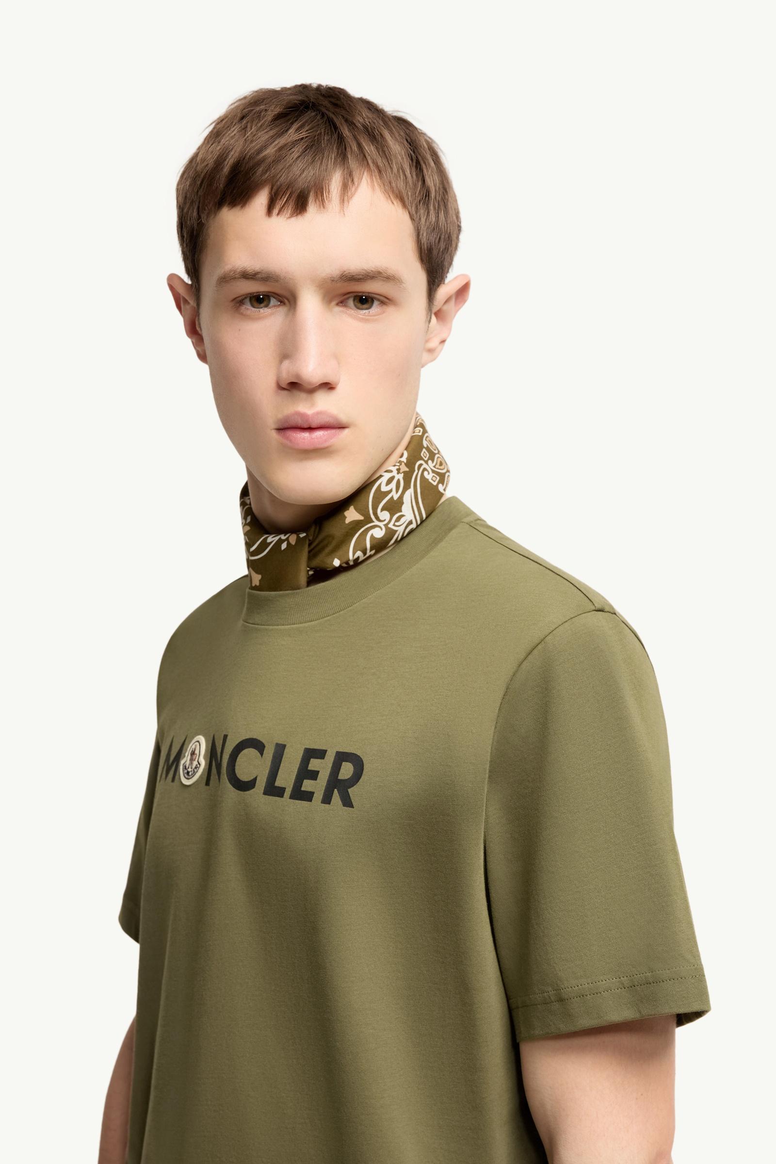 Moncler Logo Cotton T-Shirt Olive Green Olive Green