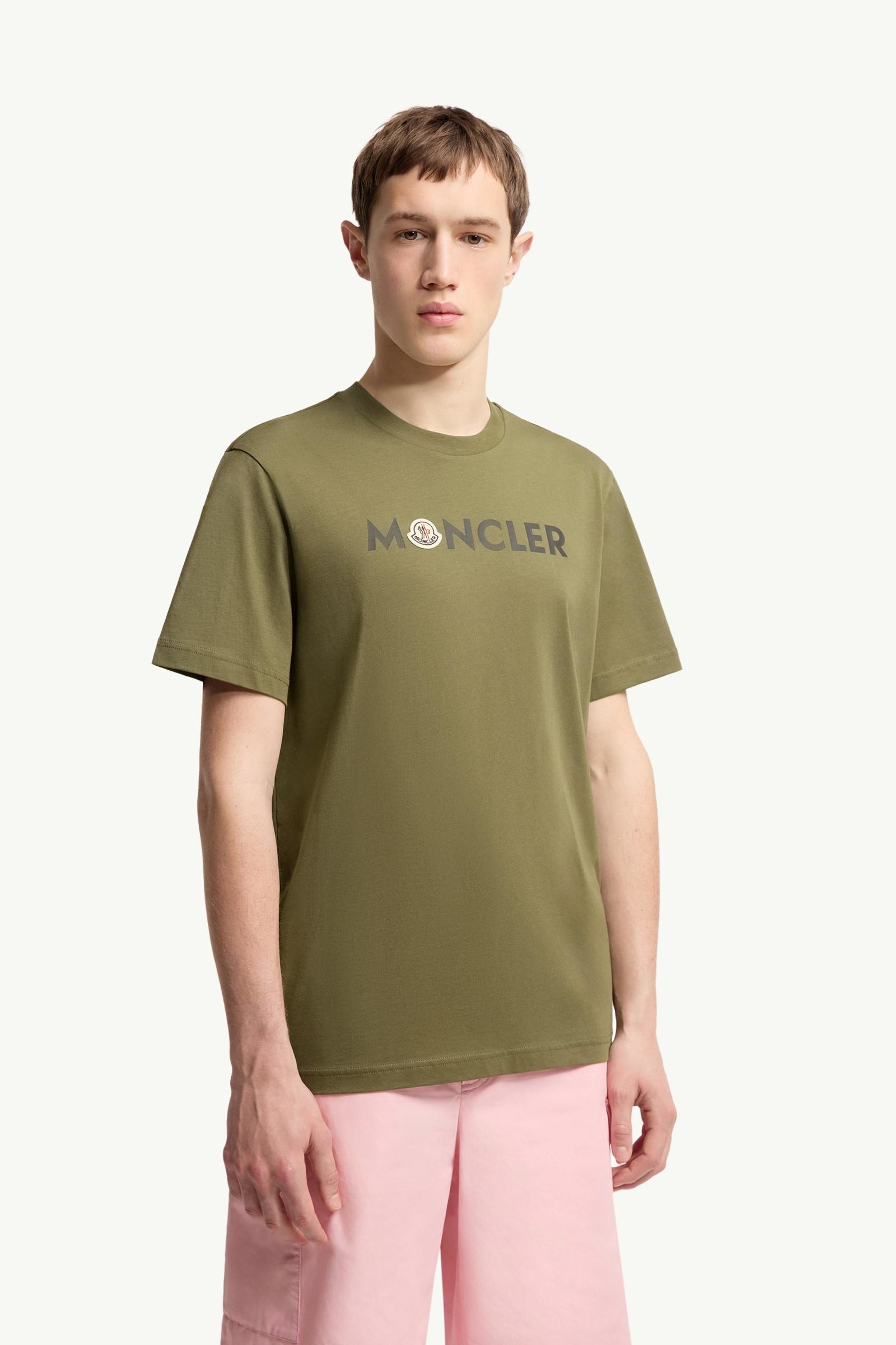 Moncler Logo Cotton T-Shirt Olive Green Olive Green
