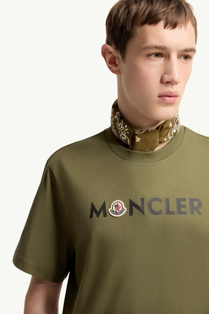 Moncler Logo Cotton T-Shirt Olive Green Olive Green
