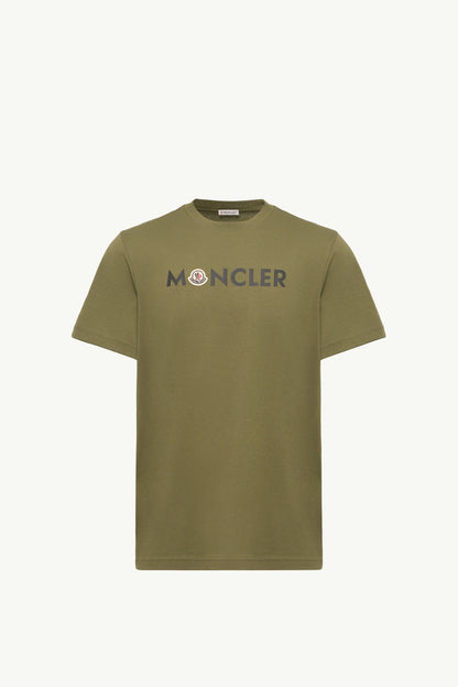 Moncler Logo Cotton T-Shirt Olive Green Olive Green
