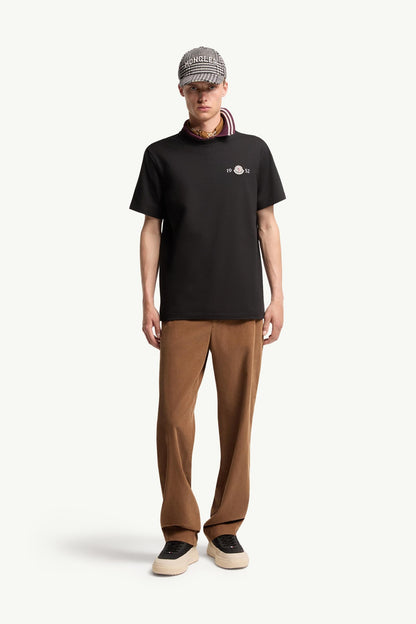 Moncler Logo Cotton T-Shirt Black Black