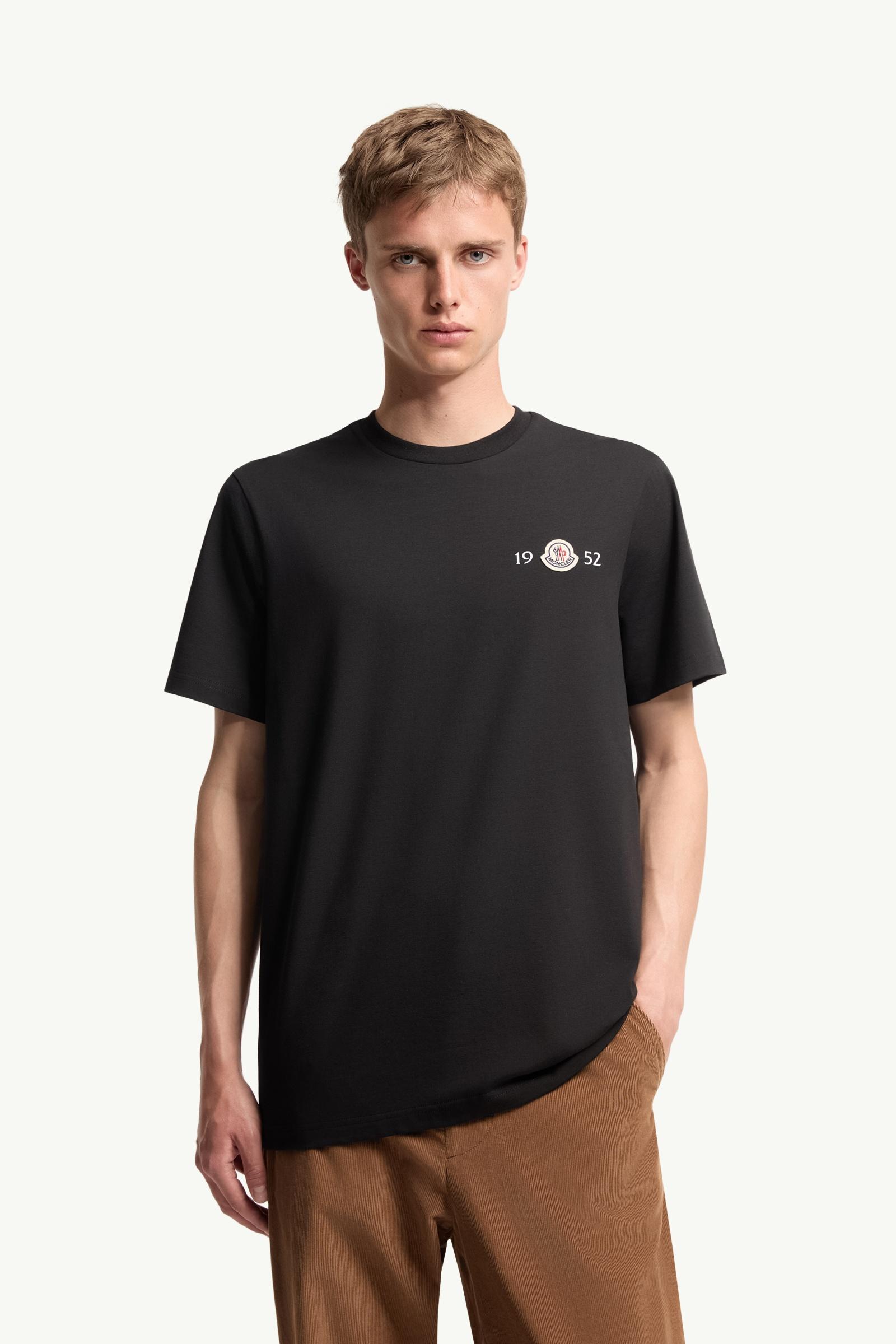 Moncler Logo Cotton T-Shirt Black Black