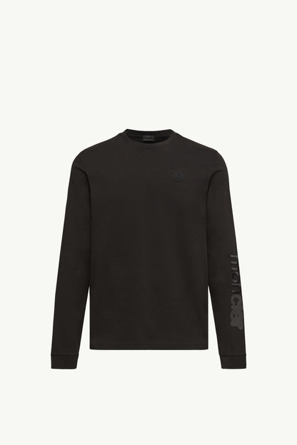Moncler Cotton Jersey Long Sleeve T-Shirt Black Black
