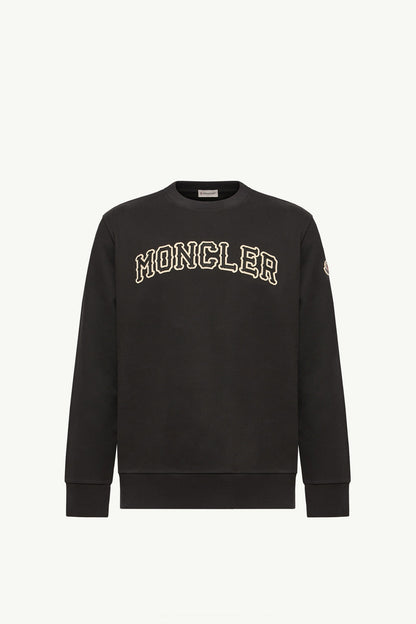 Moncler Logo Cotton Sweatshirt Black Black