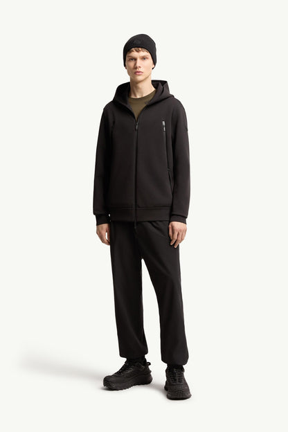 Moncler Cotton Blend Zip-Up Hoodie Black Black