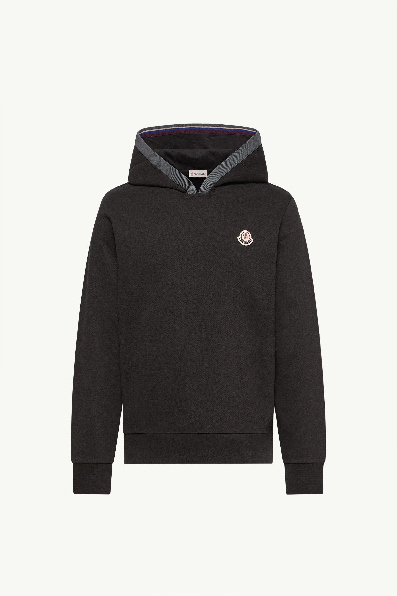 Moncler Brushed Cotton Logo Hoodie Black Black