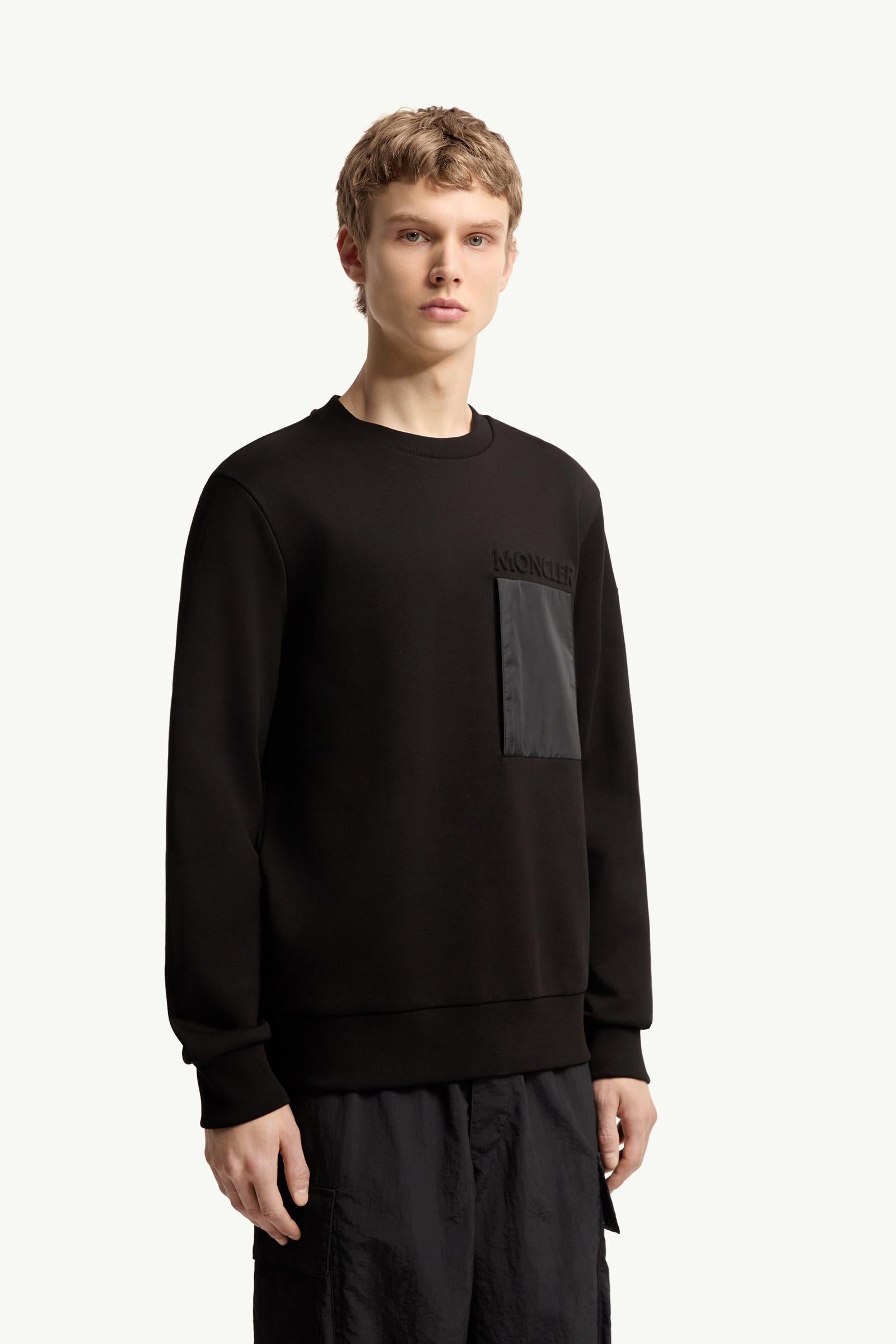 Moncler Cotton Logo Sweatshirt Black Black