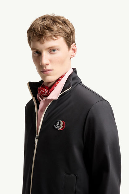 Moncler Tricolor Logo Zip-Up Sweatshirt Navy Blue Navy Blue
