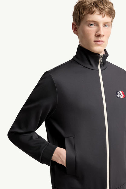 Moncler Tricolor Logo Zip-Up Sweatshirt Navy Blue Navy Blue
