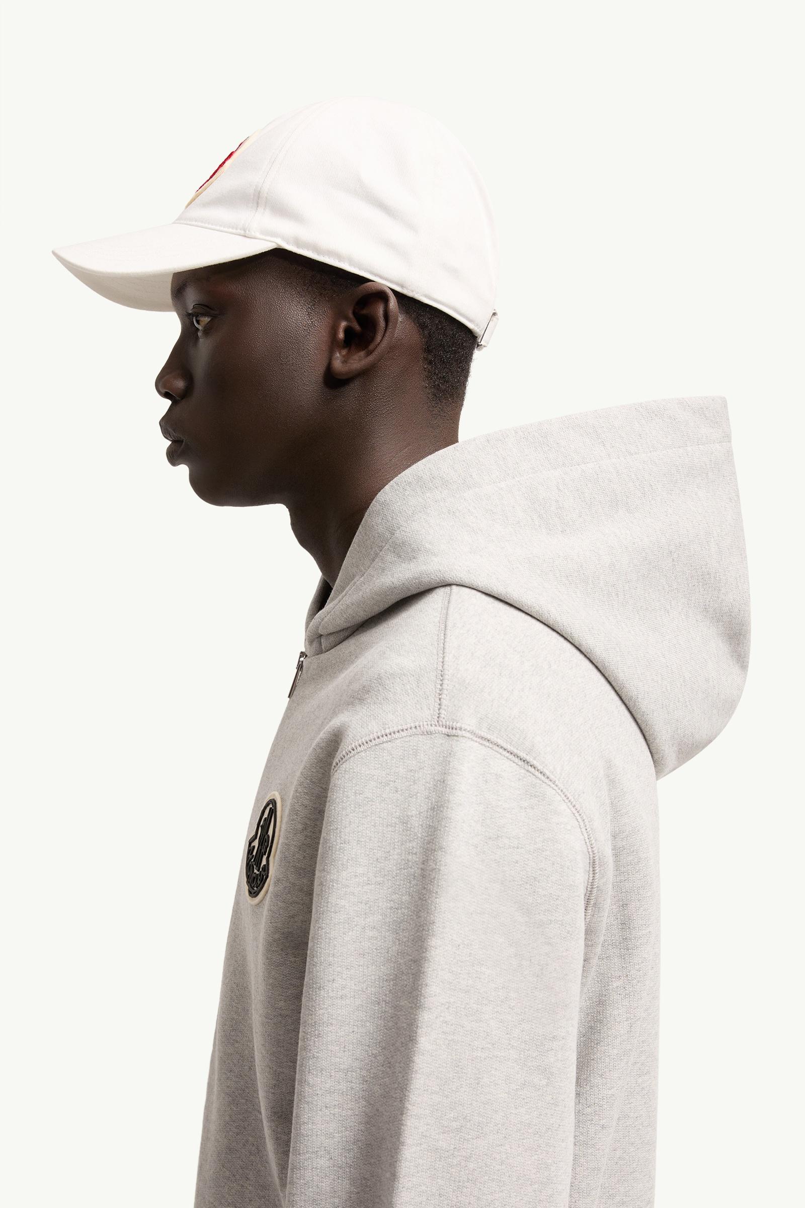 Moncler Sketched Logo Zip-Up Cotton Hoodie Grey Grey