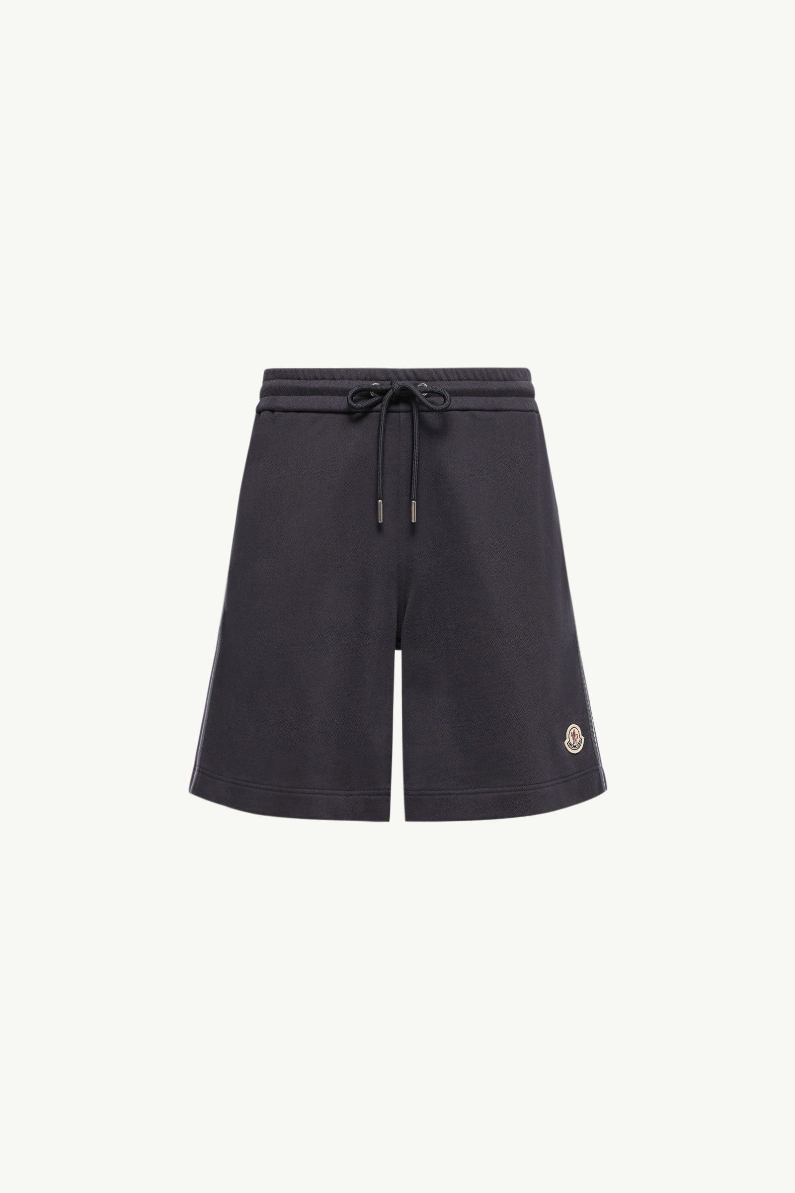 Moncler Striped Trim Cotton Fleece Shorts Navy Blue Navy Blue