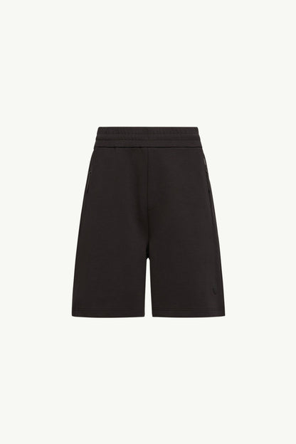 Moncler Interlock Cotton Blend Shorts Black Black