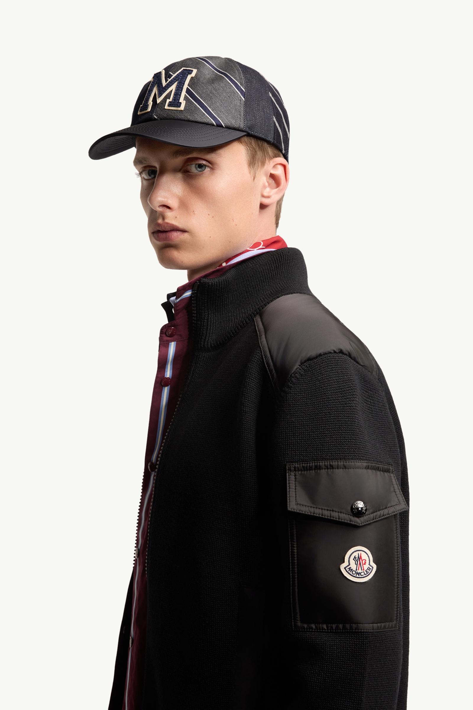 Moncler Padded Wool Zip-Up Cardigan Black Black
