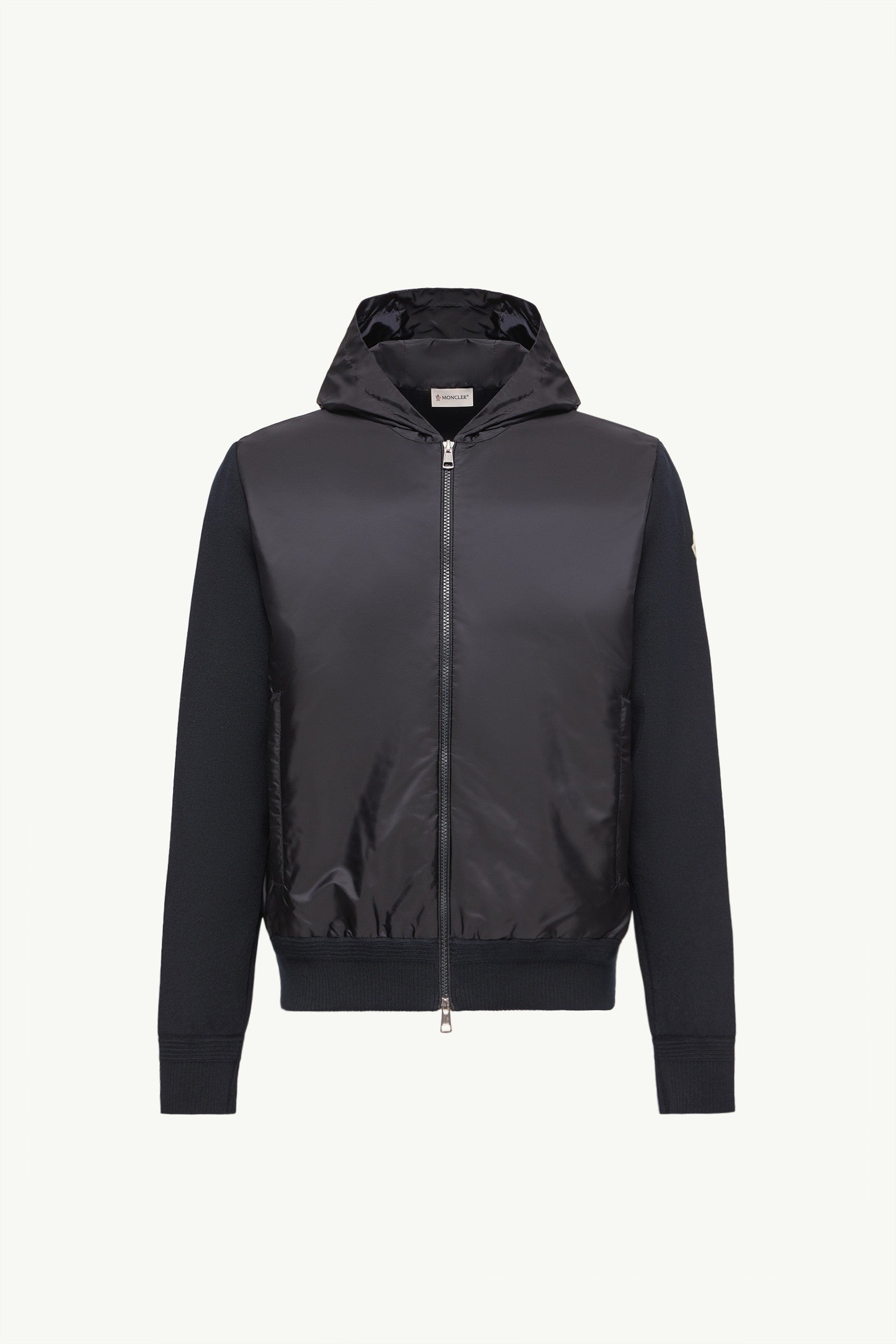 Moncler Cotton Blend Zip-Up Hoodie Navy Blue Navy Blue