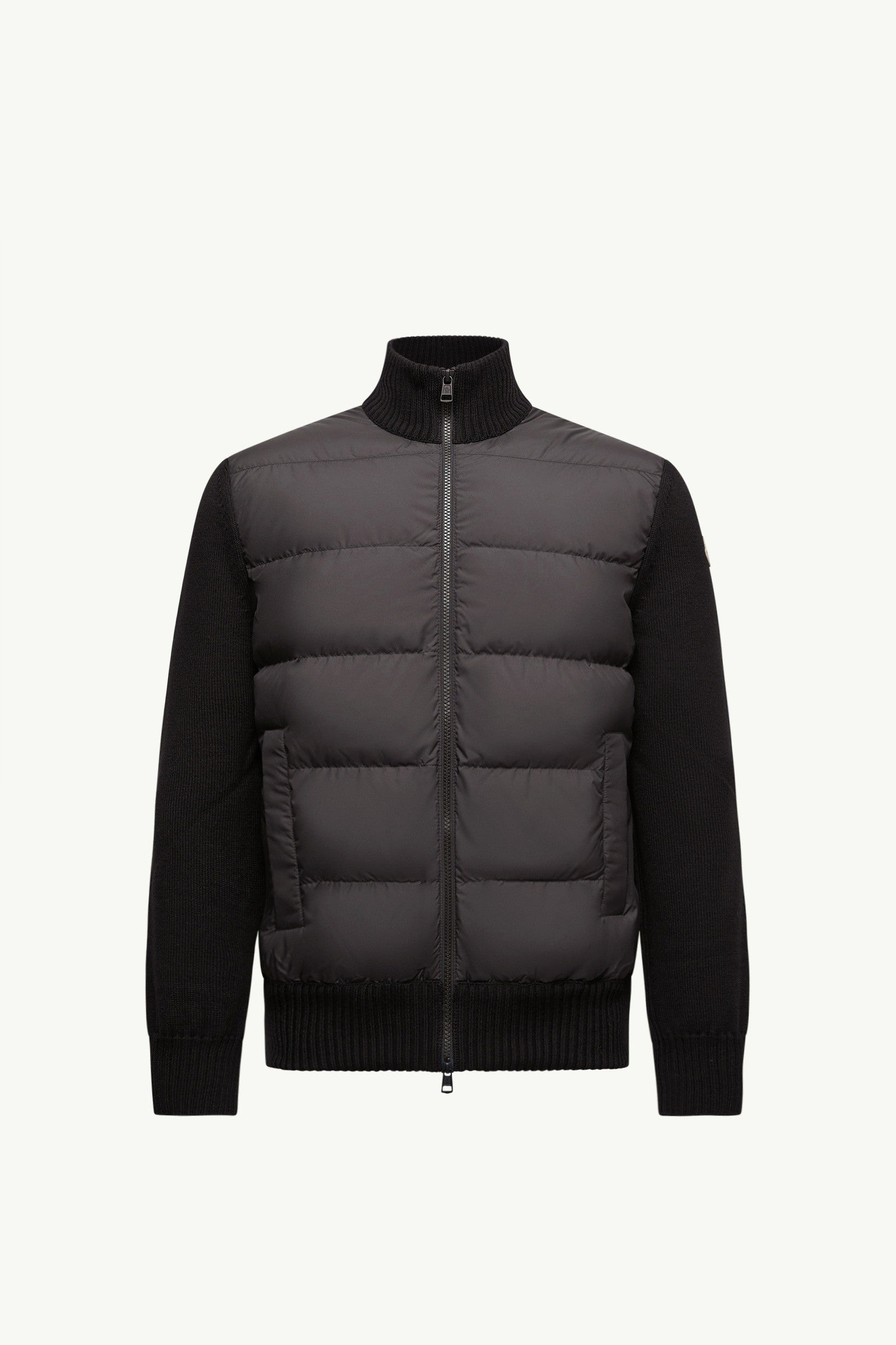Moncler Padded Wool Zip-Up Cardigan Black Black