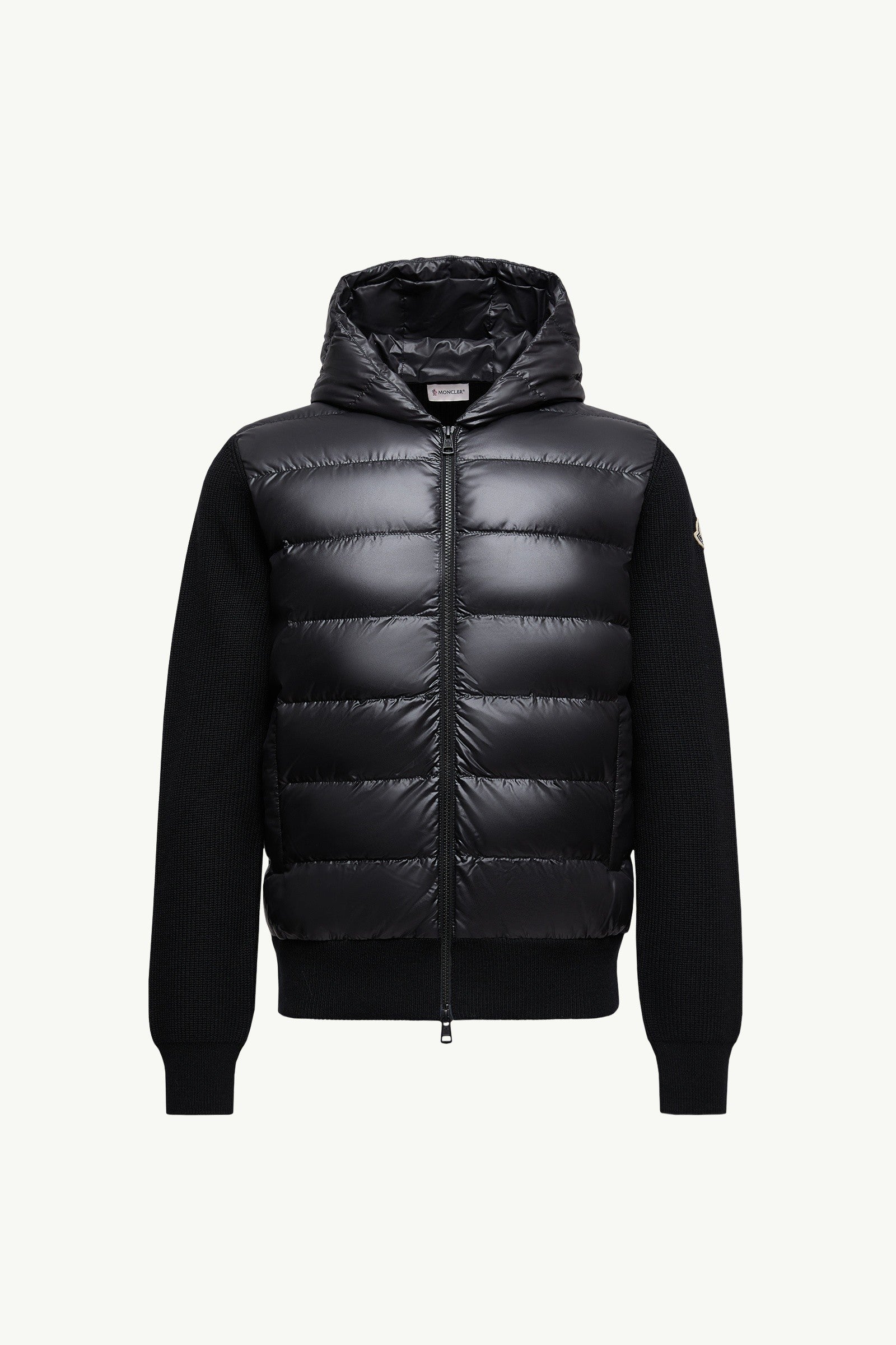 Moncler Padded Wool Zip-Up Hoodie Black Black