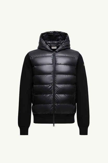 Moncler Padded Wool Zip-Up Hoodie Black Black
