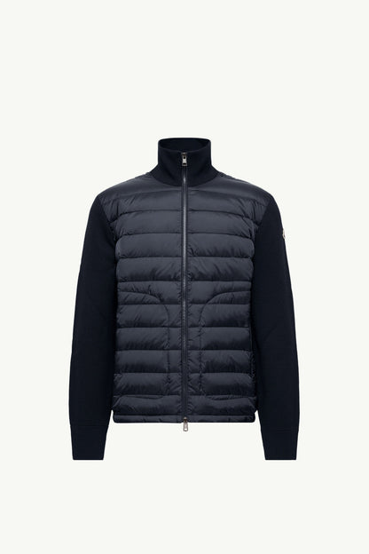 Moncler Padded Zip-Up Cardigan Navy Blue Navy Blue