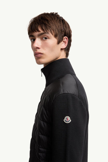 Moncler Padded Zip-Up Cardigan Black Black