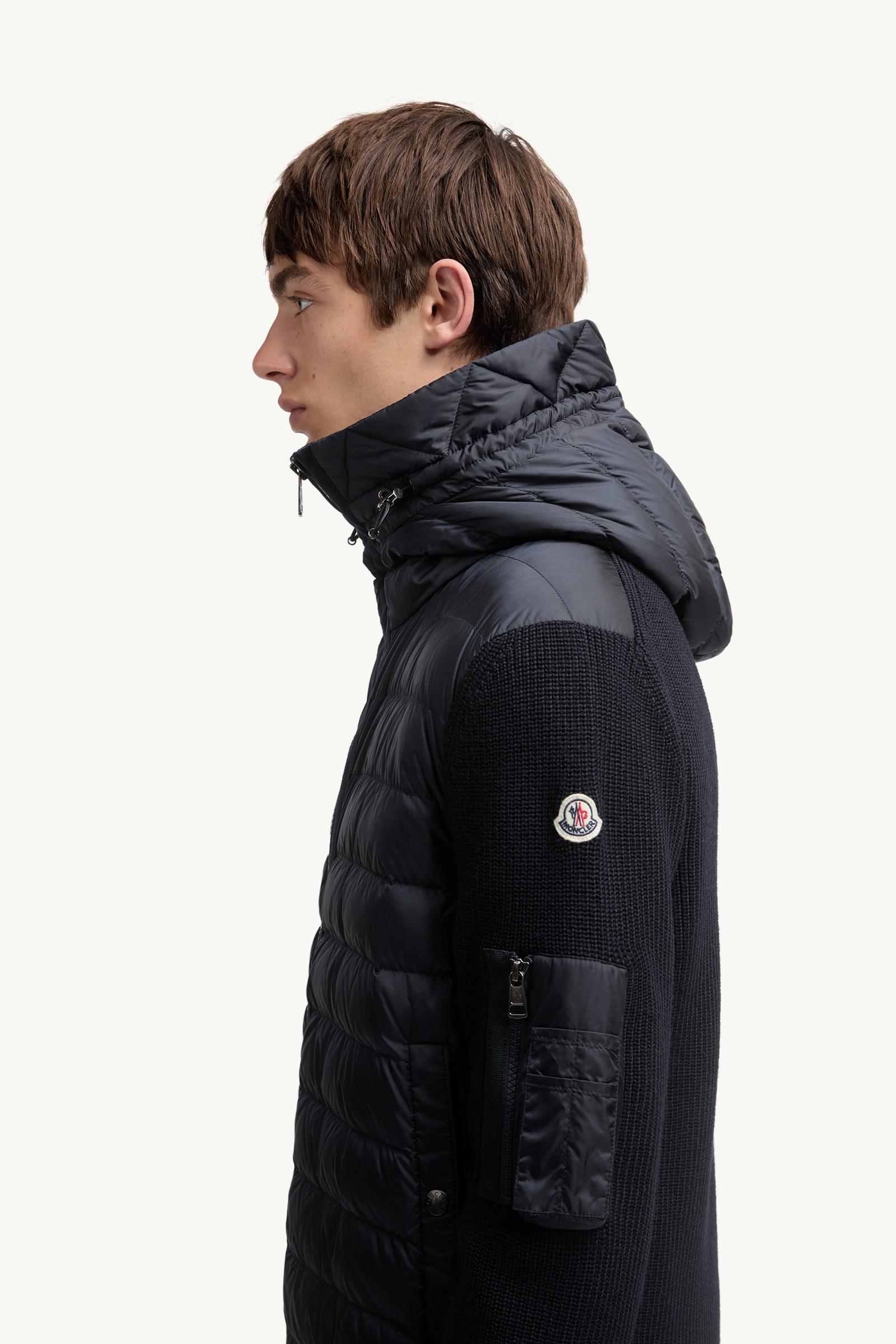 Moncler Padded Zip-Up Cardigan Navy Blue Navy Blue