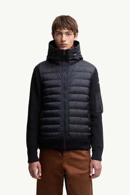 Moncler Padded Zip-Up Cardigan Navy Blue Navy Blue
