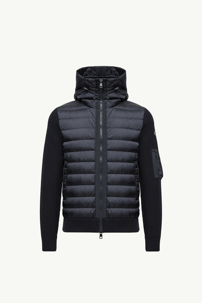 Moncler Padded Zip-Up Cardigan Navy Blue Navy Blue