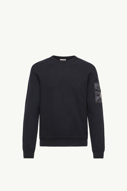 Moncler Wool Sweater Navy Blue Navy Blue