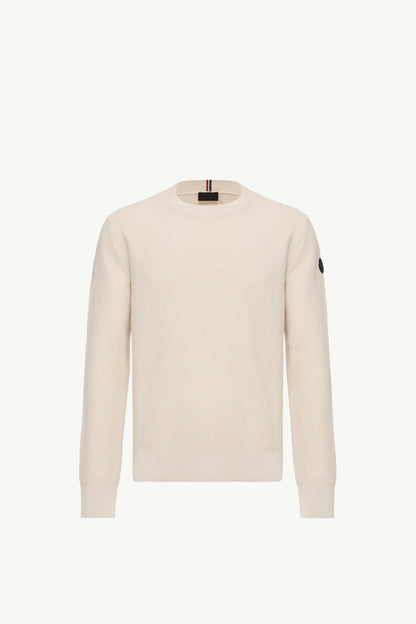 Moncler Cotton Knit Sweater White Ivory White Ivory