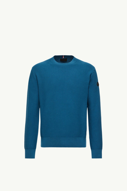 Moncler Cotton Knit Sweater Ink Blue Ink Blue