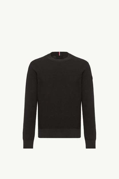 Moncler Cotton Knit Sweater Black Black