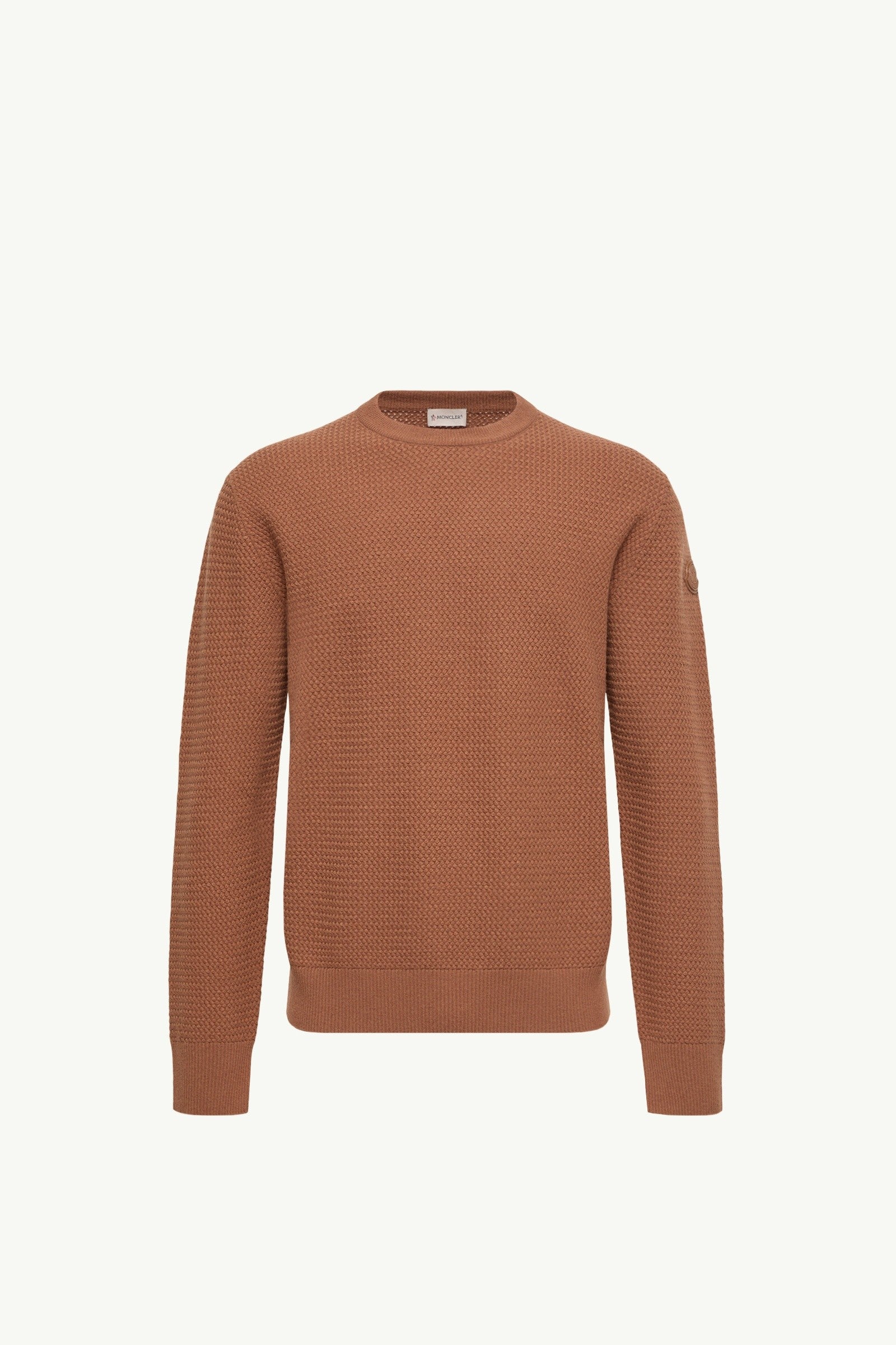 Moncler Textured Cashmere & Wool Sweater Red Brown Red Brown