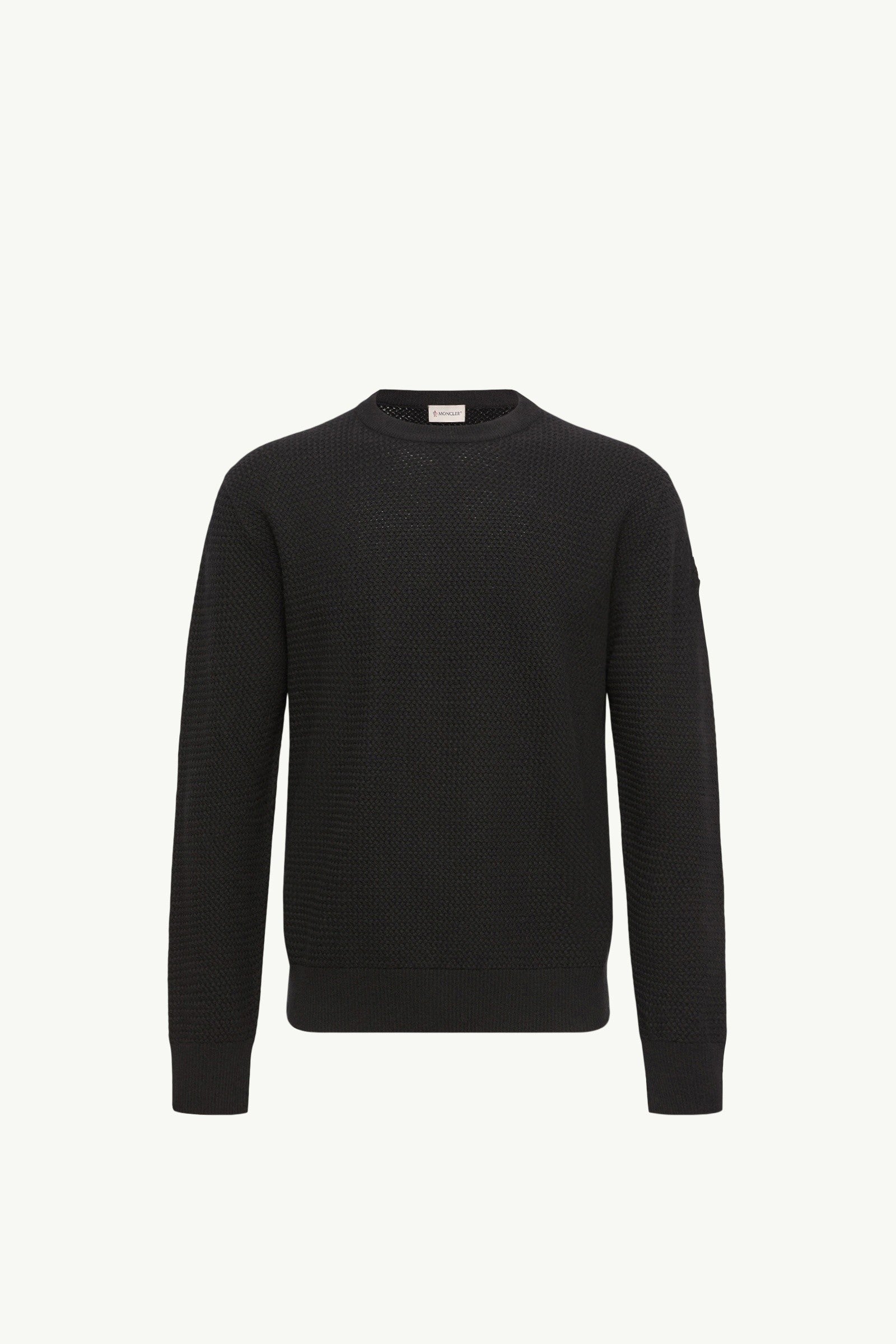 Moncler Textured Cashmere & Wool Sweater Black Black