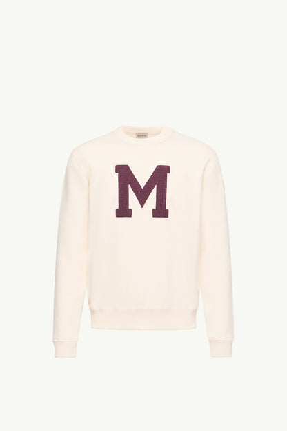 Moncler Monogram Cotton Blend Sweater White Ivory White Ivory