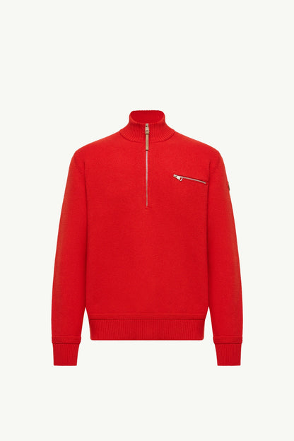 Moncler Wool & Cashmere Blend Turtleneck Sweater Red Red