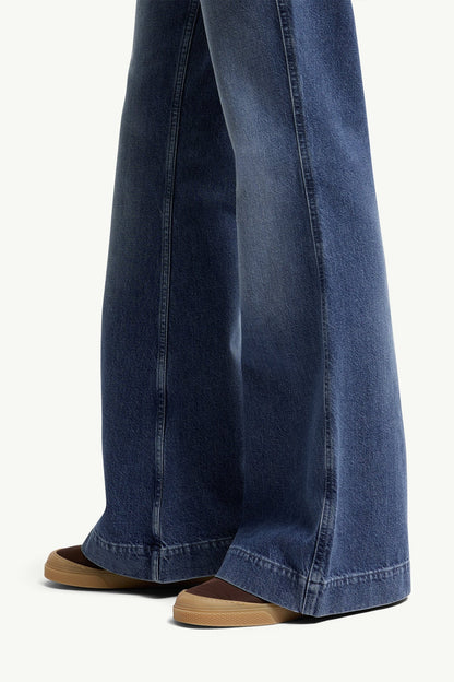 Moncler Wide Leg Denim Jeans Denim Blue Denim Blue