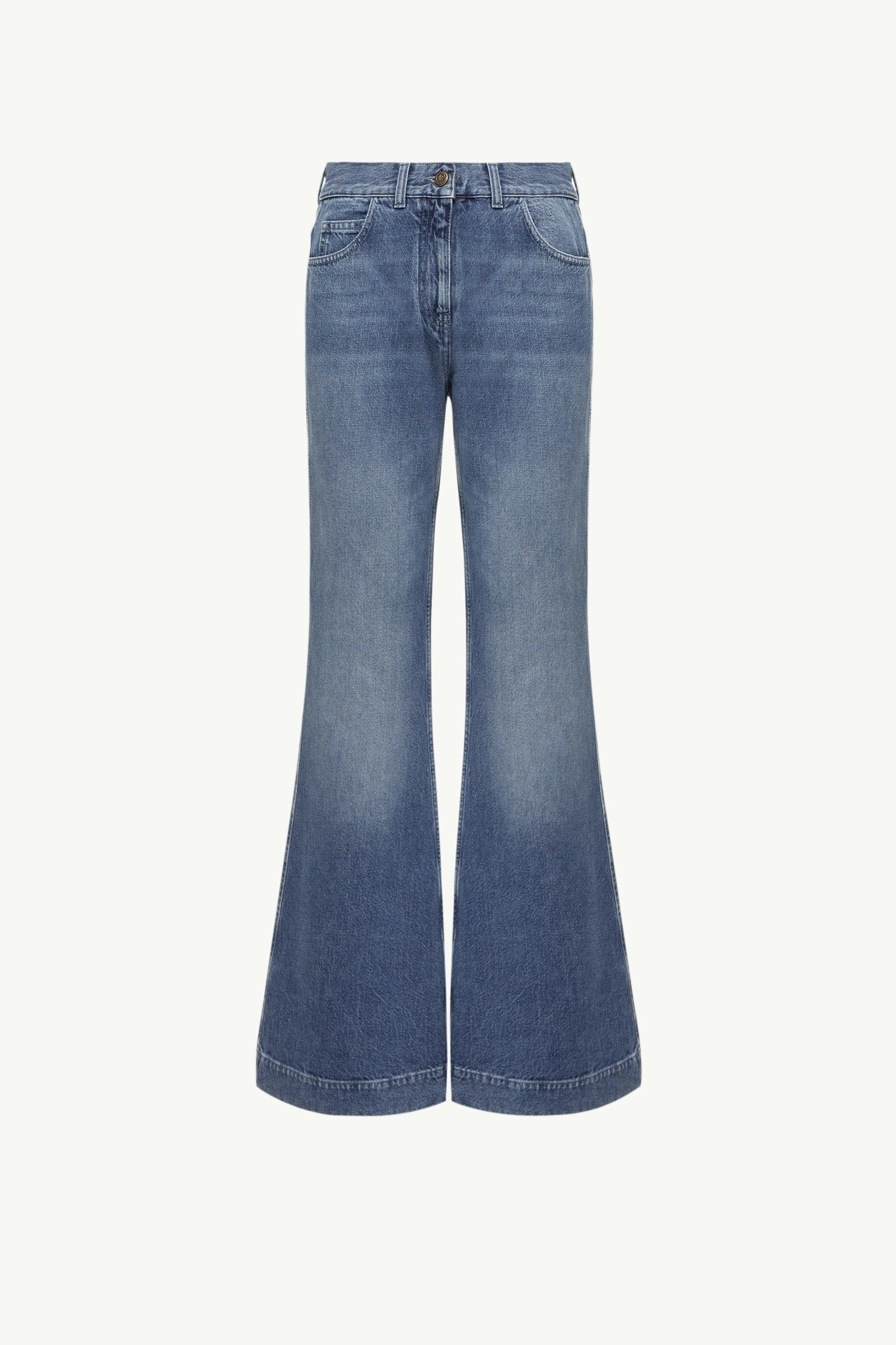 Moncler Wide Leg Denim Jeans Denim Blue Denim Blue