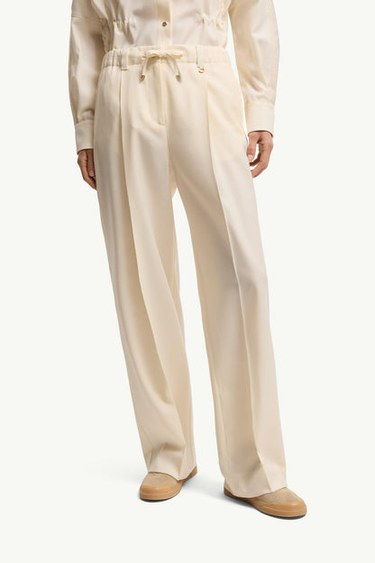 Moncler Wool Gabardine Tailored Pants White White