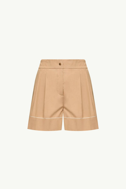 Moncler Tailored Cotton Blend Shorts Beige Beige