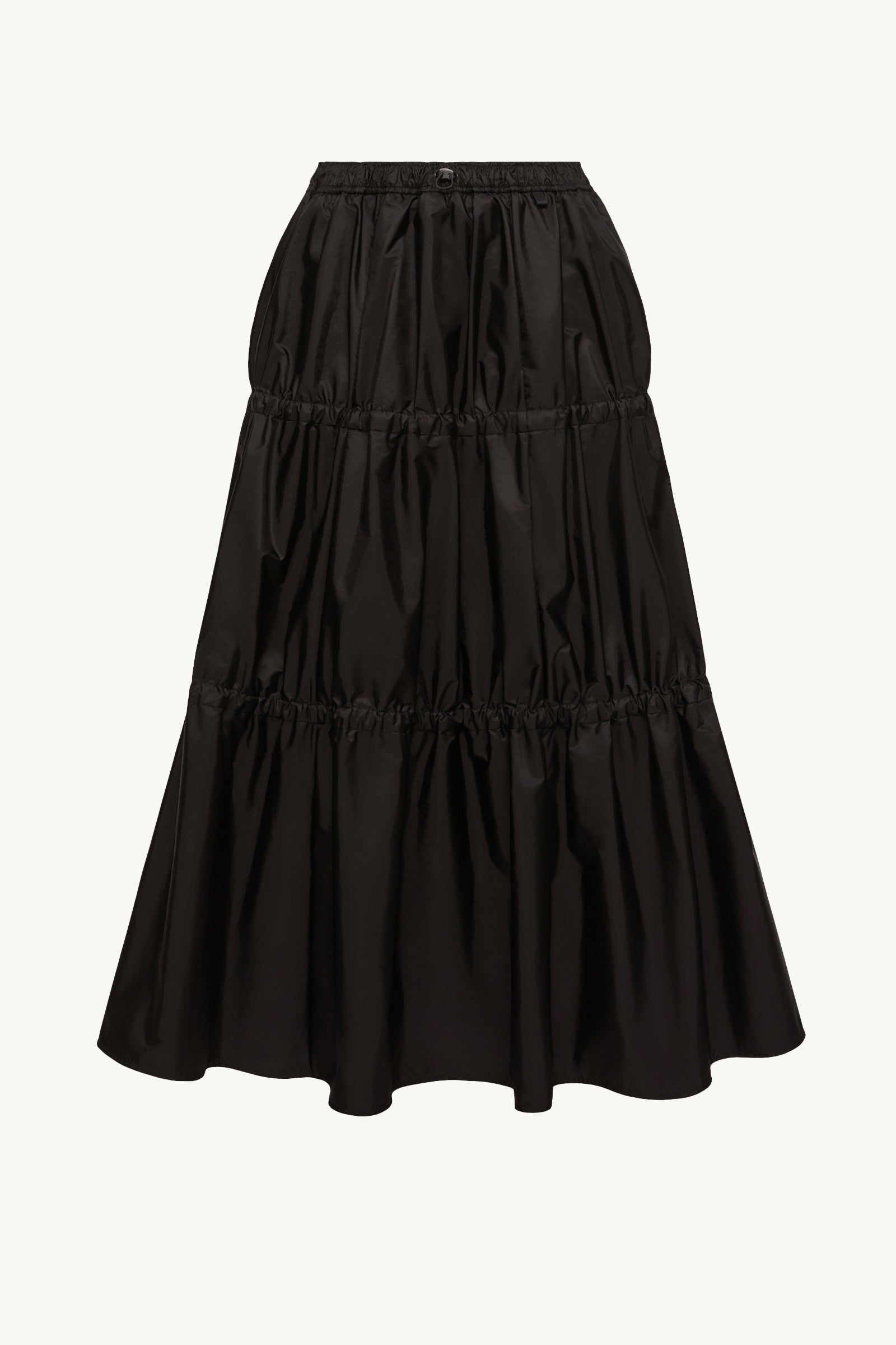 Moncler Ruffle Mid-Length Skirt Black Black