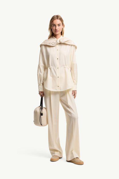 Moncler Wool Long Sleeve Shirt White Ivory White Ivory