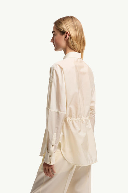 Moncler Wool Long Sleeve Shirt White Ivory White Ivory