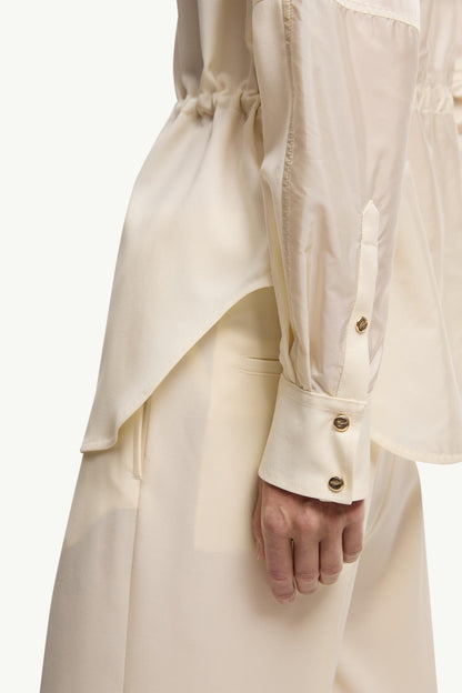 Moncler Wool Long Sleeve Shirt White Ivory White Ivory