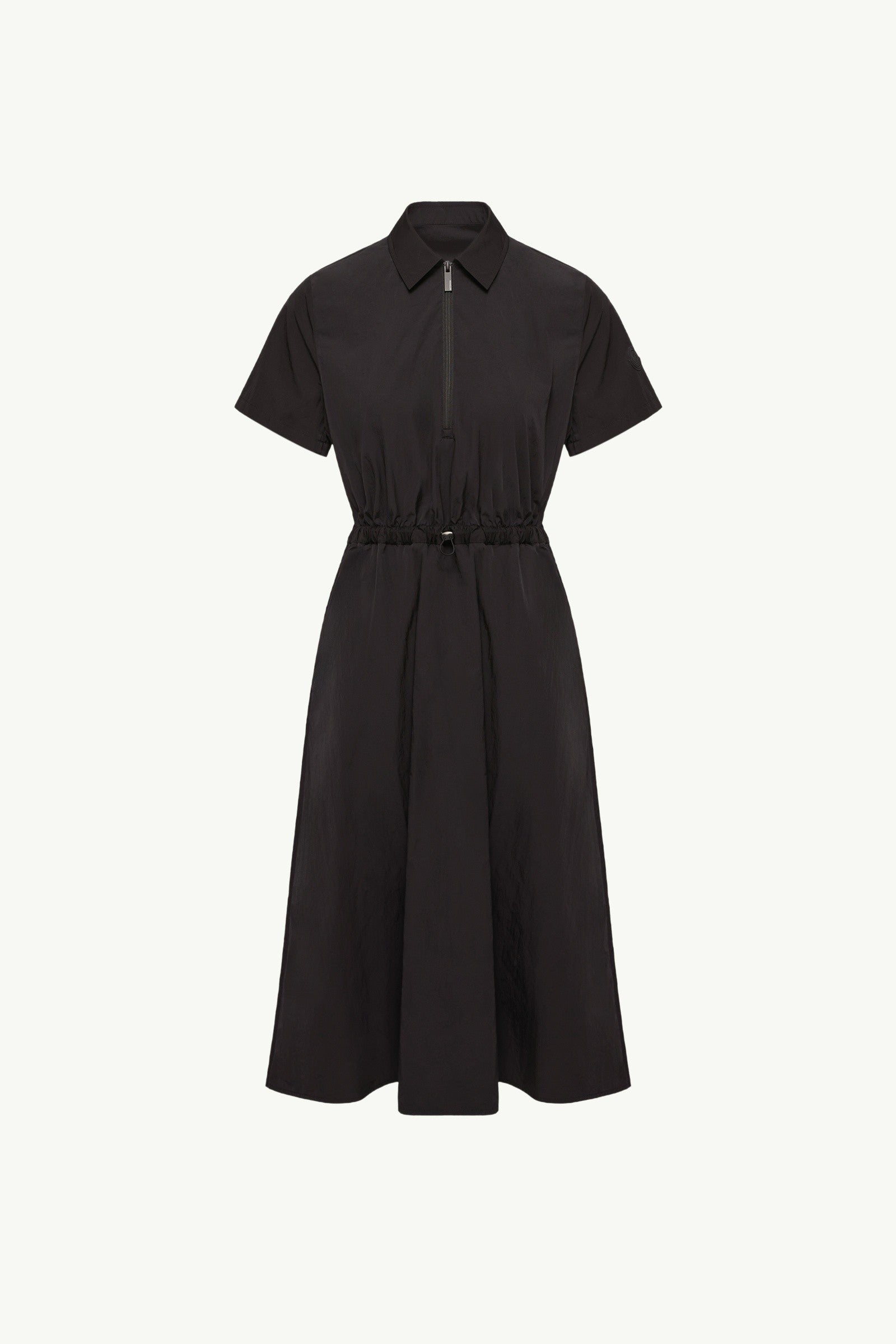 Moncler Pleated Mid-Length Shirt Dress Black Black