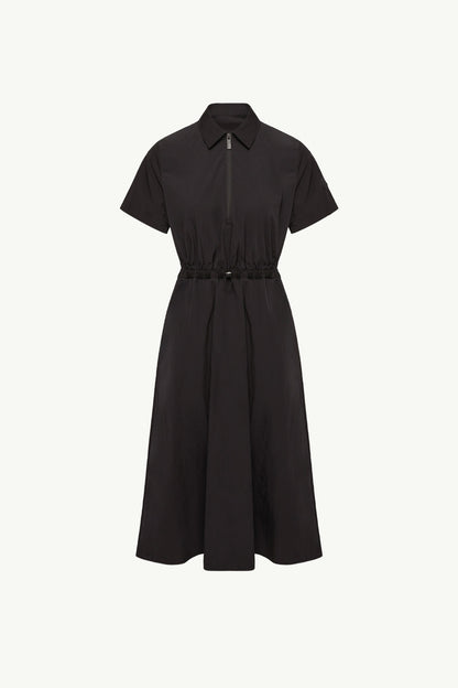Moncler Pleated Mid-Length Shirt Dress Black Black