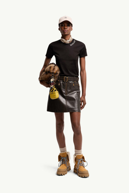 Moncler Sketch Logo Cotton T-Shirt Black Black