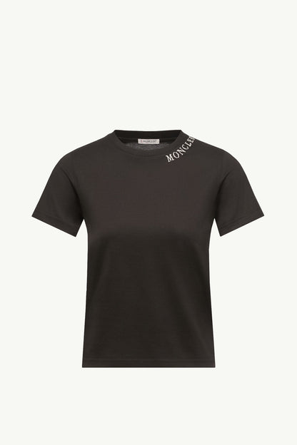 Moncler Sketch Logo Cotton T-Shirt Black Black